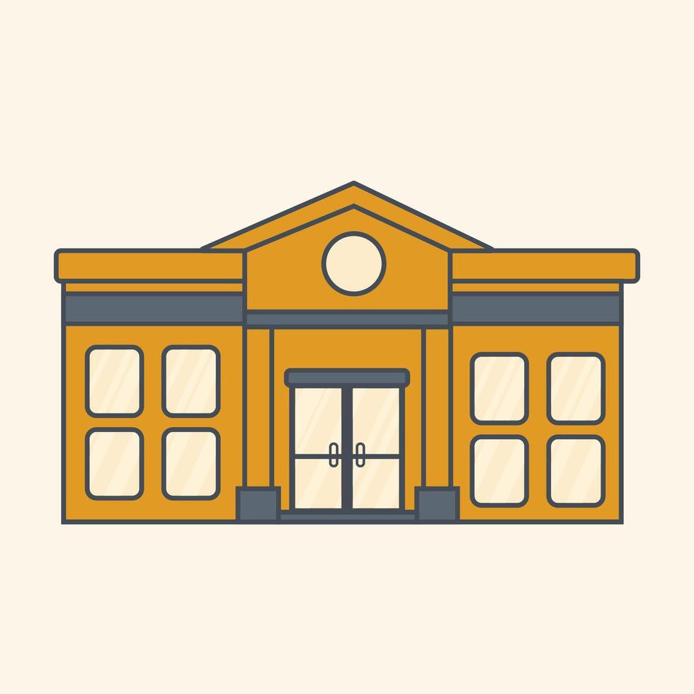 School Building icon Back to school collection Icons school supplies school equipment or items illustration vector