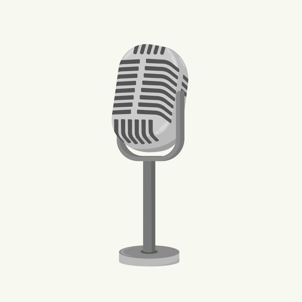 vintage microphone icon Microphone icon. Music sound melody and song theme. Isolated design. illustration vector