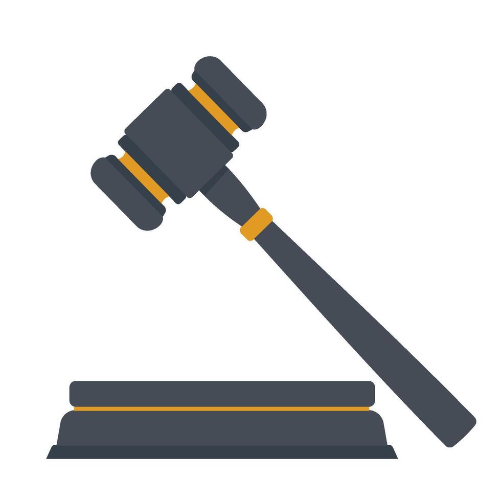 Gavel icon Law and justice icons set elements Flat vector