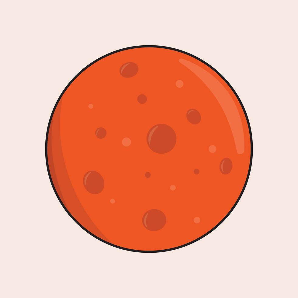 Flat Halloween Full Moon icon illustration vector