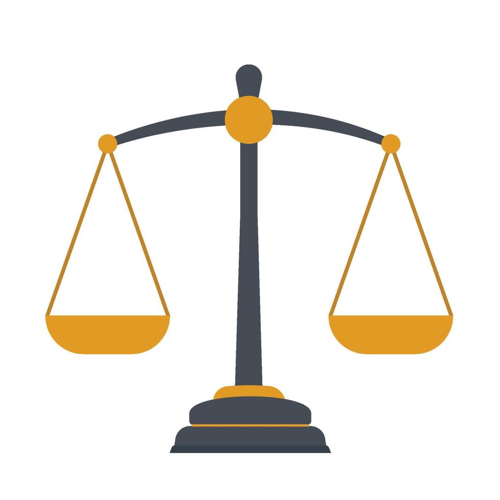 Scales of Justice icon Law and justice icons set elements Flat vector