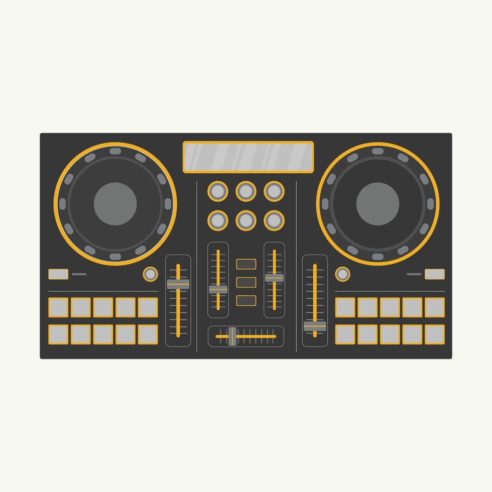 DJ Turntable icon Illustration of a dj mixer. illustration in flat style. vector