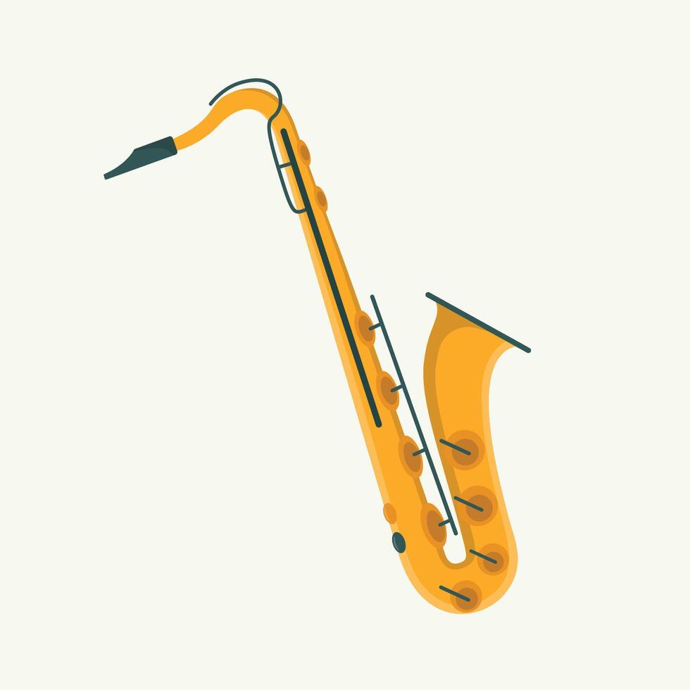 Saxophone icon Saxophone flat icon. illustration of a saxophone on a white background. vector