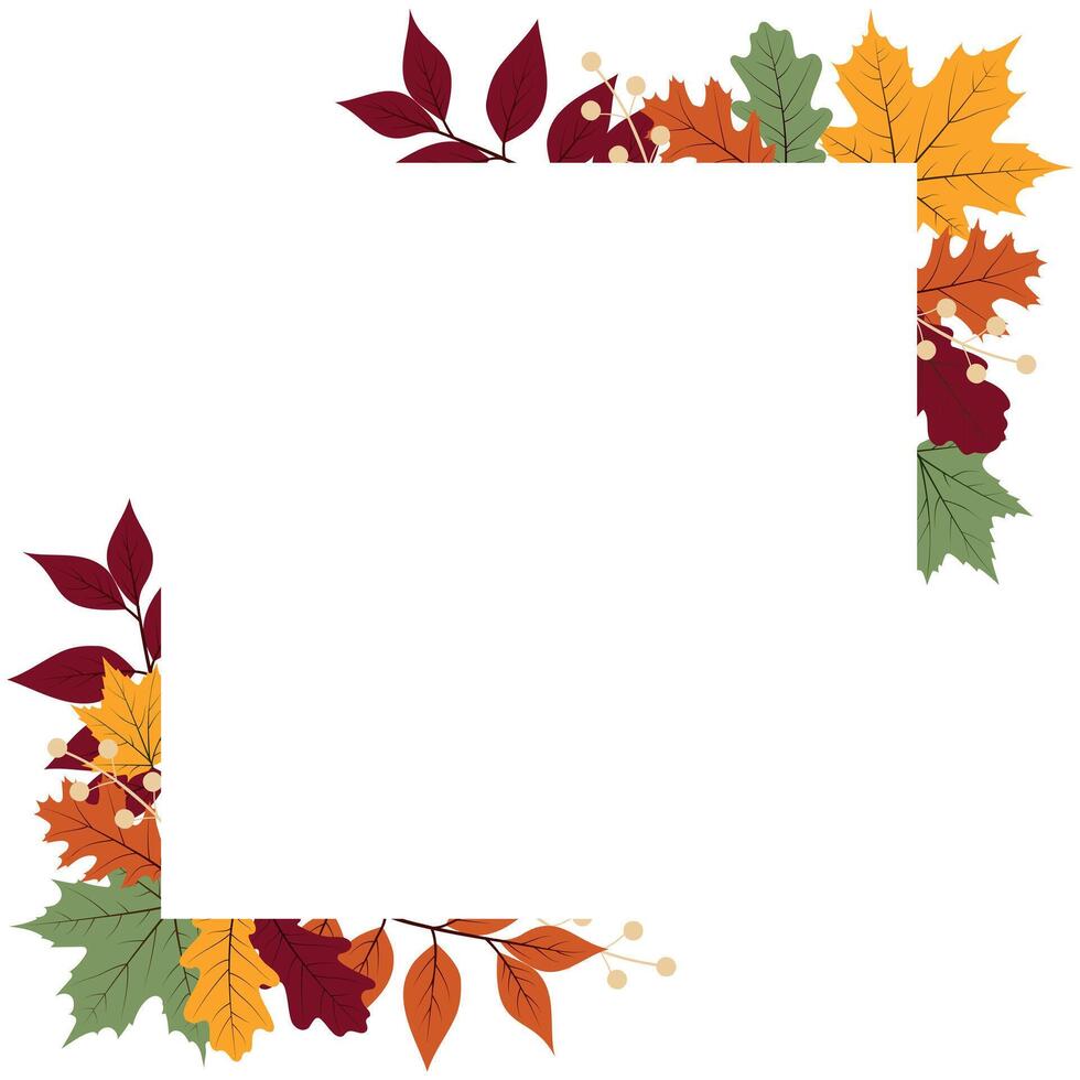 Autumn frame with space for text. vector