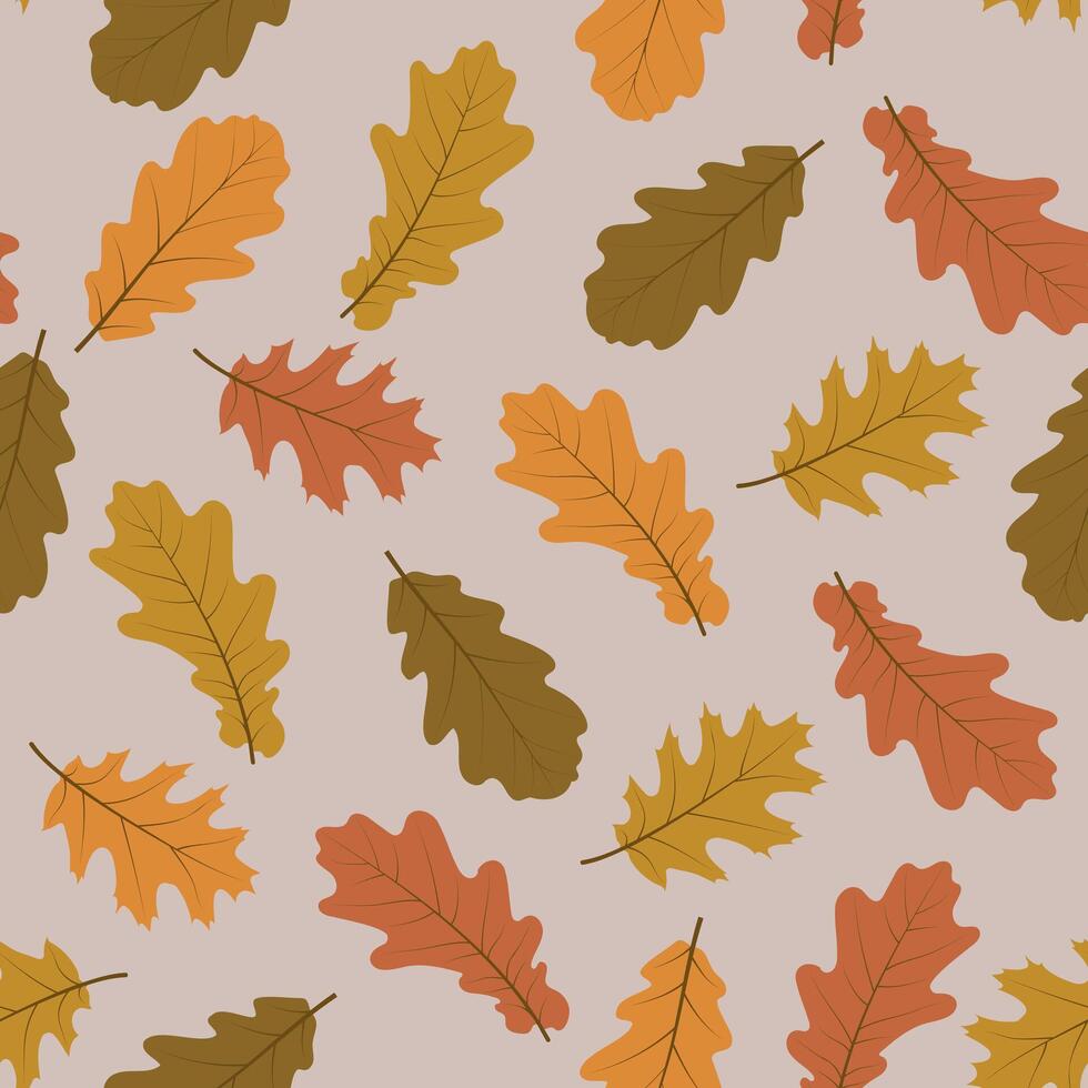 Autumn bacground with oak leaf vector