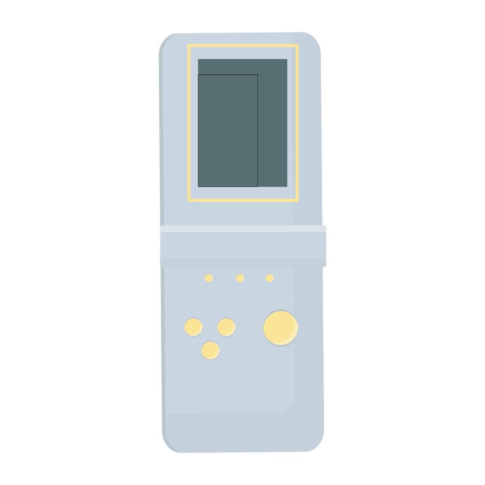 Tetris retro game console. Flat illustration isolated on white background vector