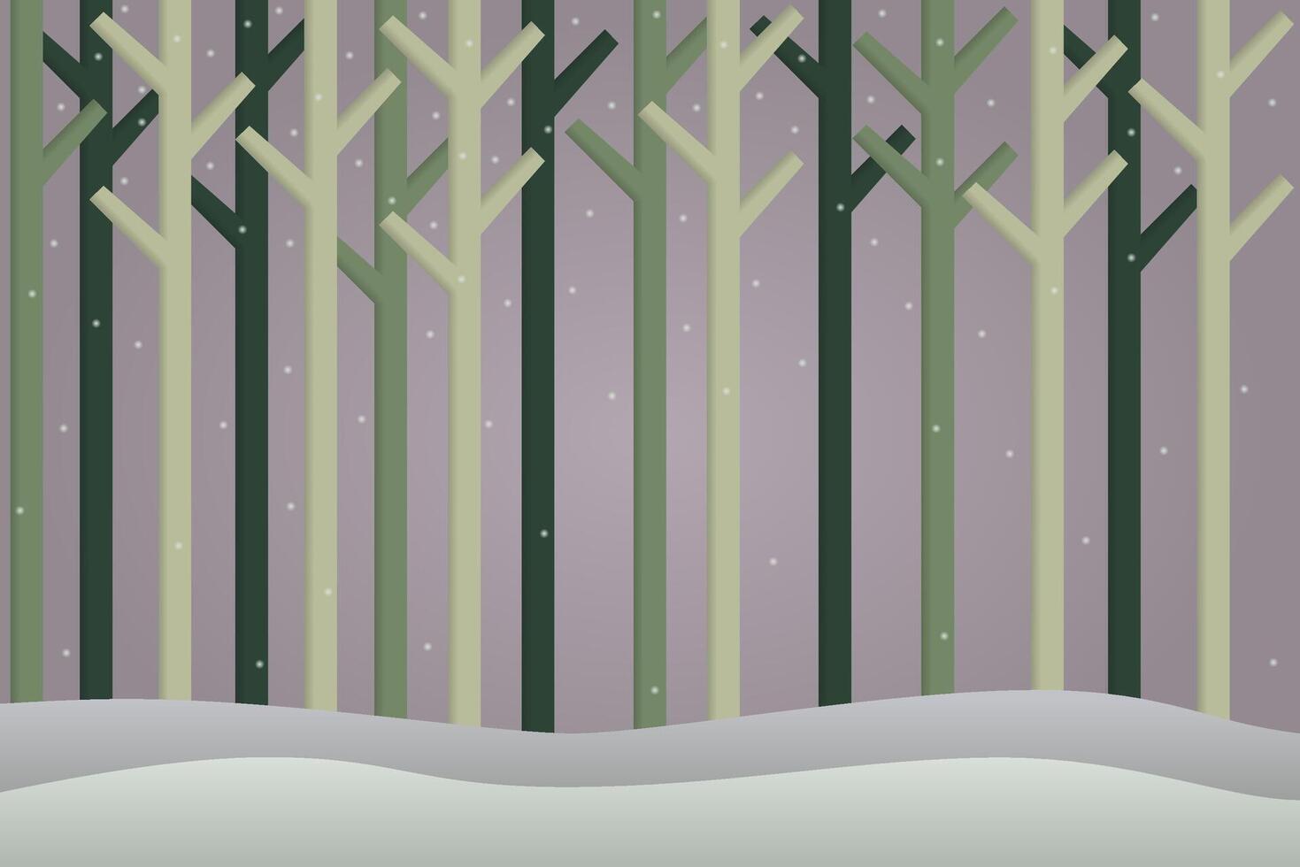Abstract of Winter Forest Landscape with Falling Snow Background. vector