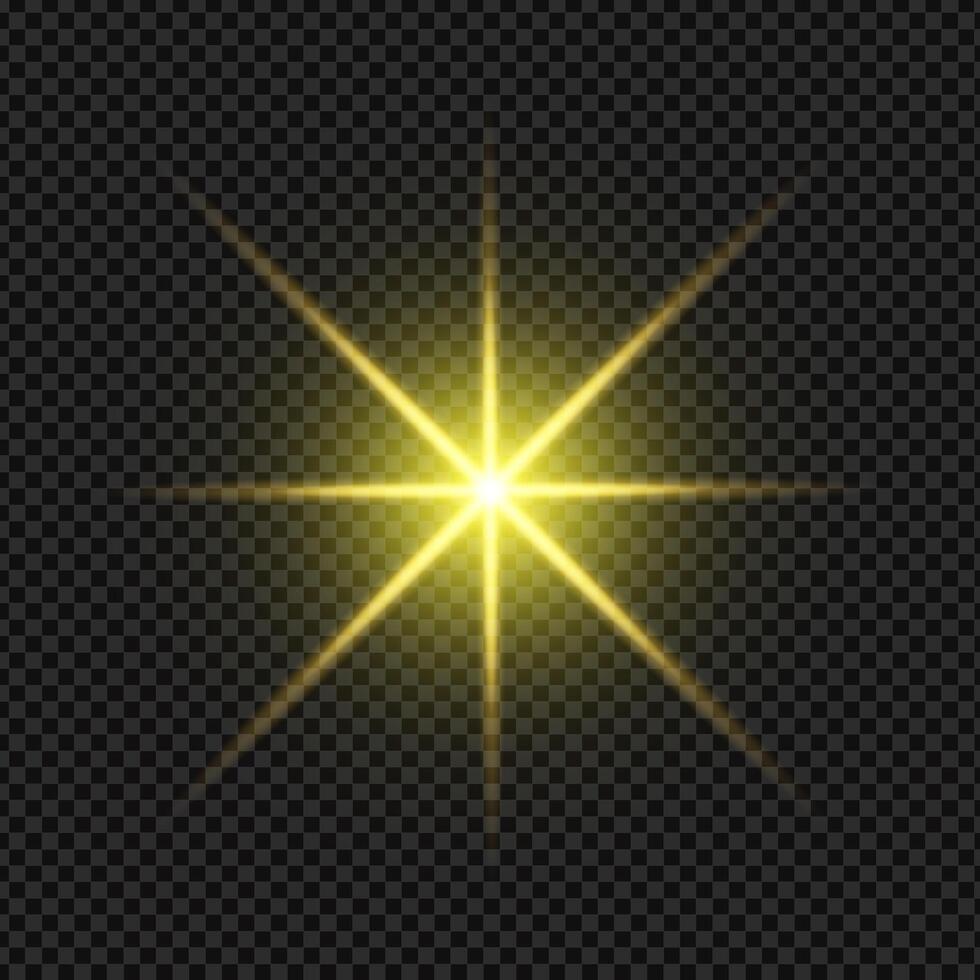 Golden effect star vector