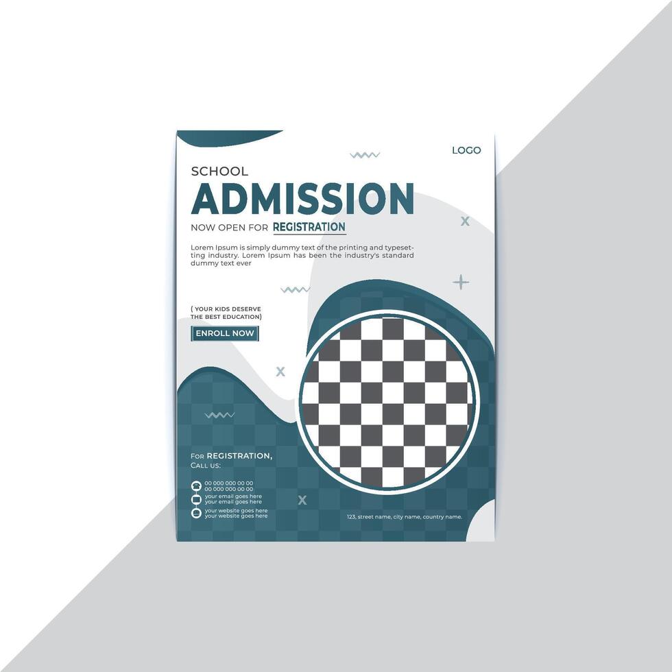 Professional School Admission Flyer Design Template vector