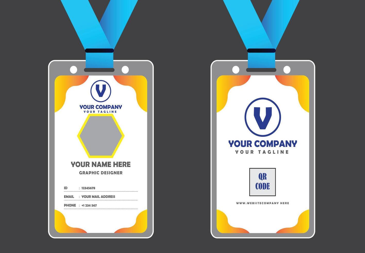 Modern id card design template vector