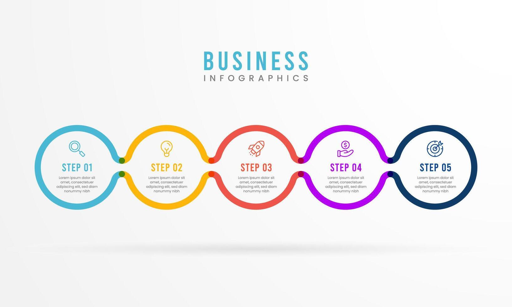 Infographic Illustration design template with icons and 5 steps or options. Can be used for process, presentations, layout, banner,info graph. element timeline 5 step option point infographics designs vector