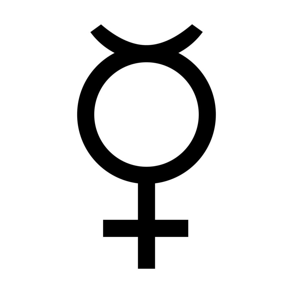 Non binary transgender symbol, gender icon vector