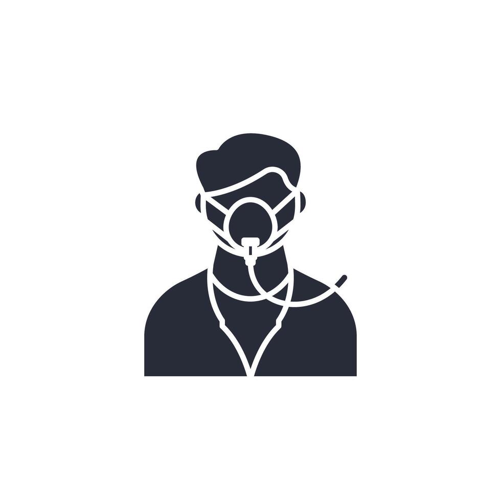 oxygen mask icon illustration. oxygen mask symbol isolated on white background vector