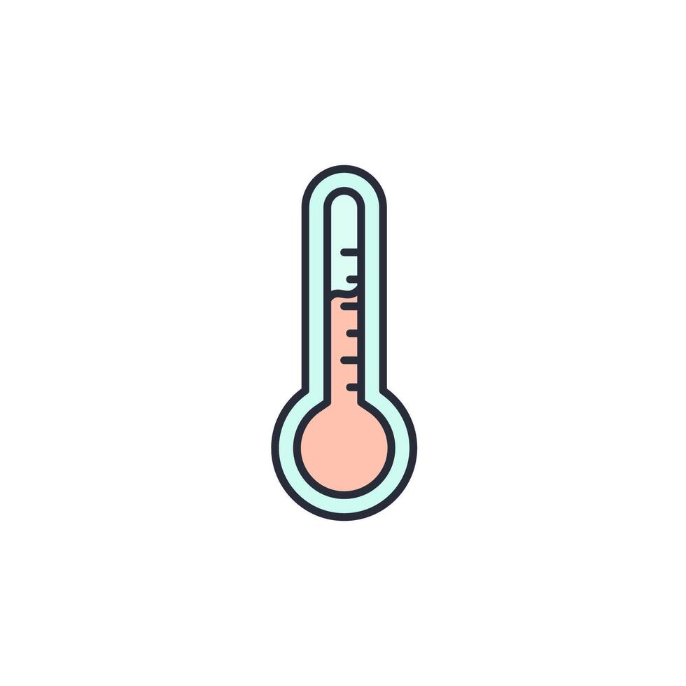 thermometer icon illustration. thermometer symbol isolated on white background vector