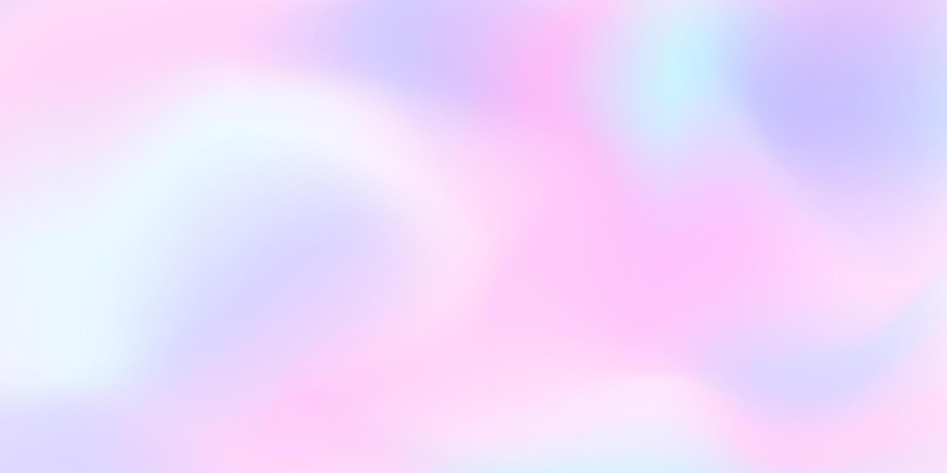 Abstract holographic pastel pale blue light pink lavender gradient background for web header, banner design. Cute hologram backdrop, smooth texture vector