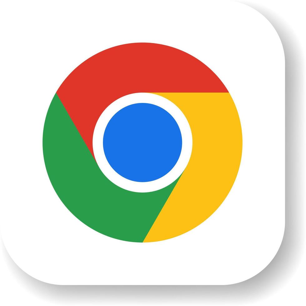 Google Chrome app logo icon. Popular internet browser icon. Editorial illustration vector