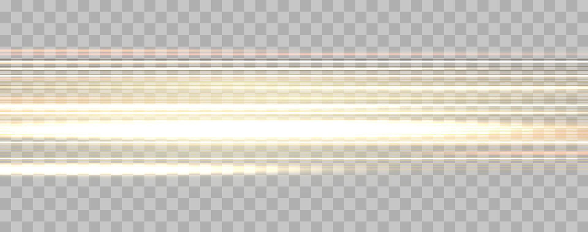 Speed rays, velocity light neon flow, zoom in motion effect, gold glow speed lines, colorful light trails, stripes. vector