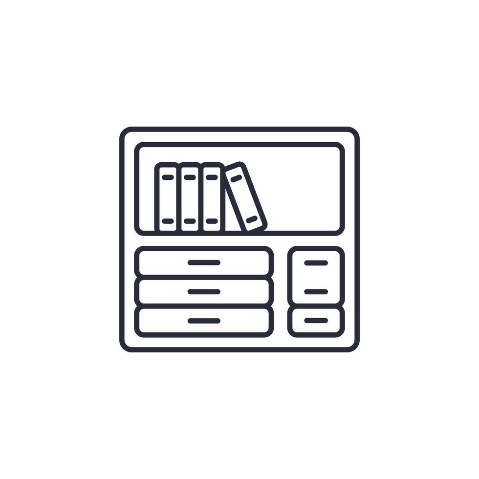 shelve icon illustration. shelve symbol isolated on white background vector