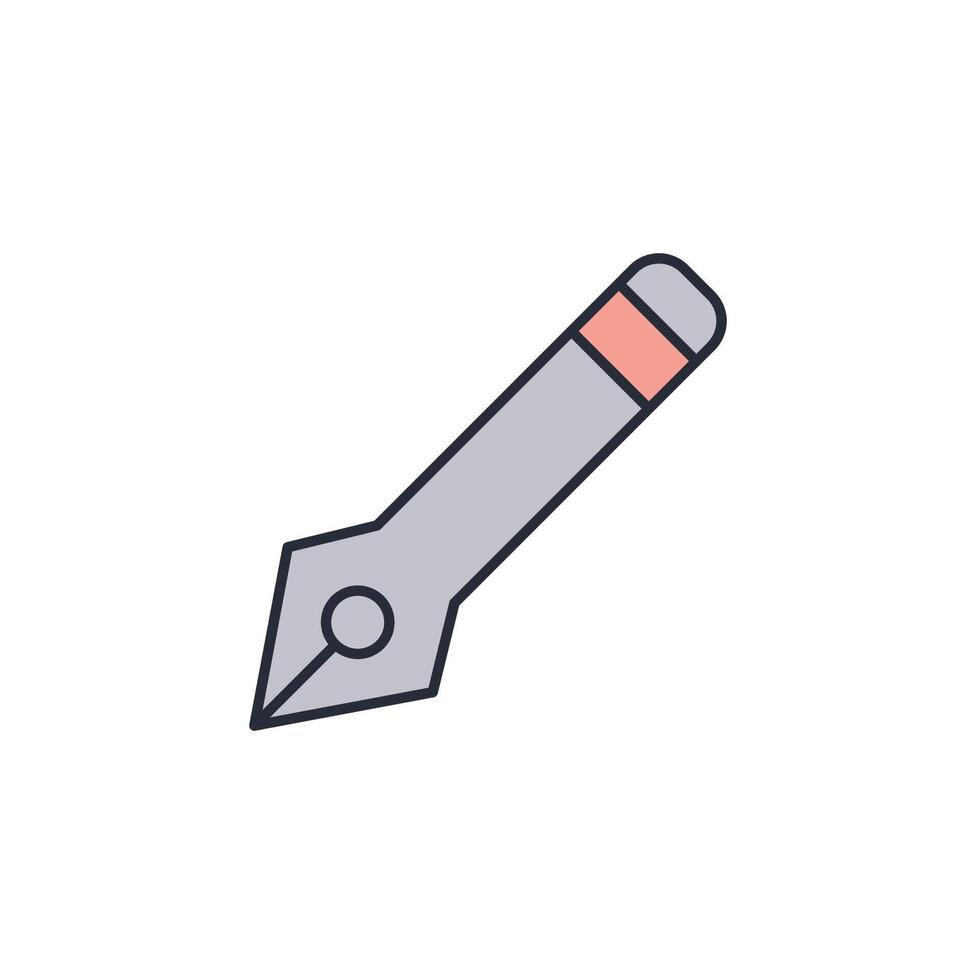 pen icon illustration. pen symbol isolated on white background vector