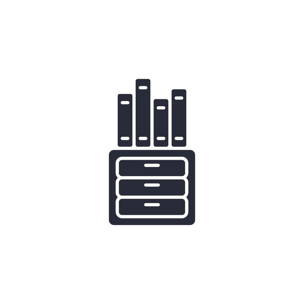 File cabinet icon illustration. File cabinet symbol isolated on white background vector