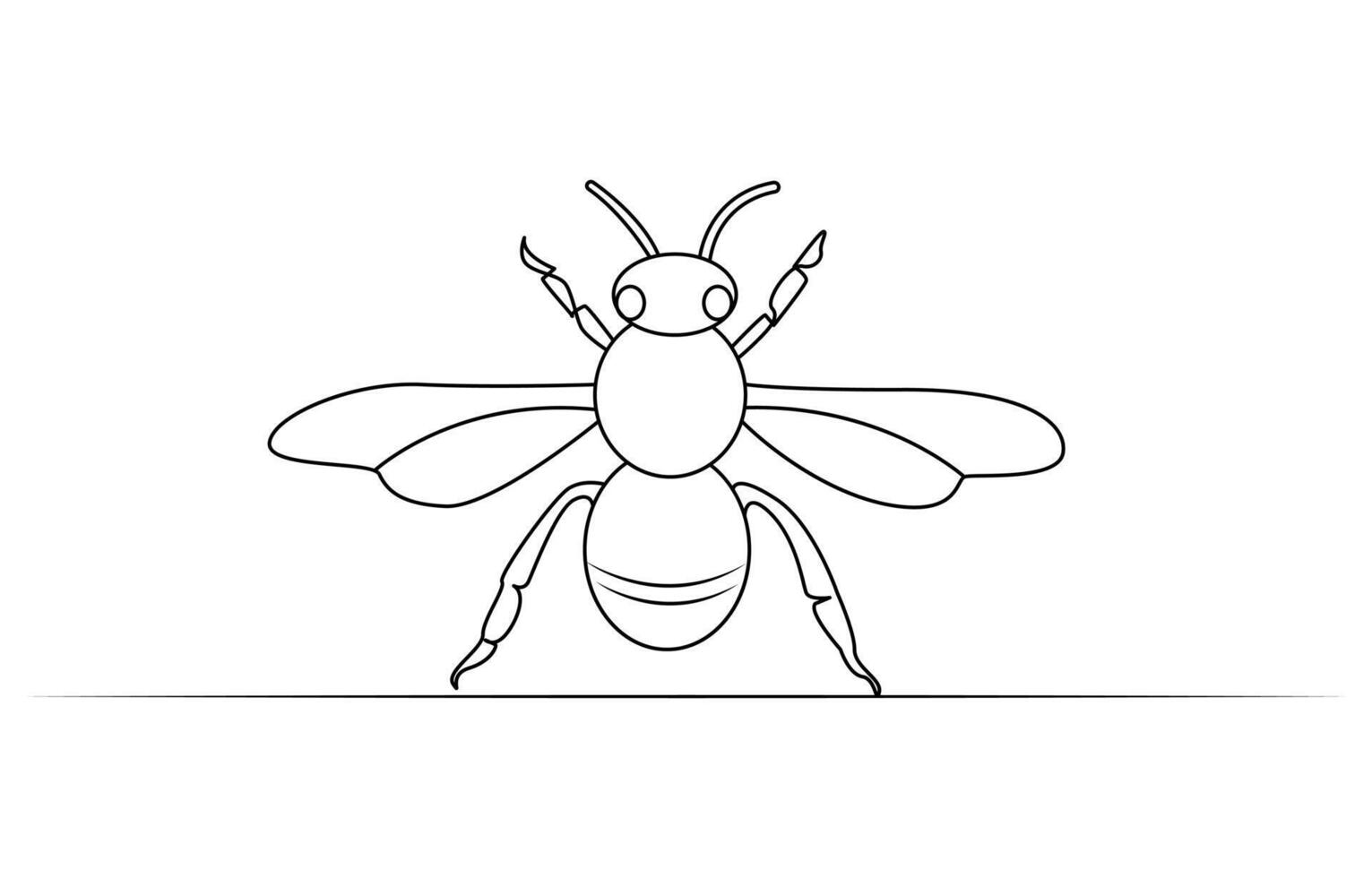 Honey bee continuous one line drawing illustration vector