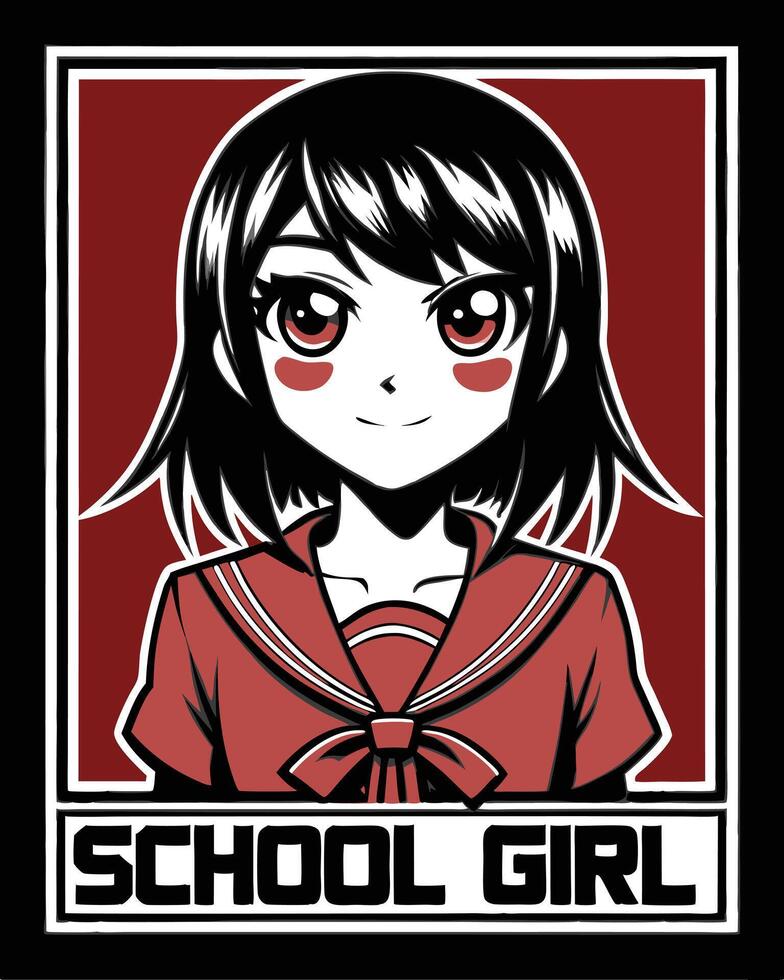 school girl tshirt design vector