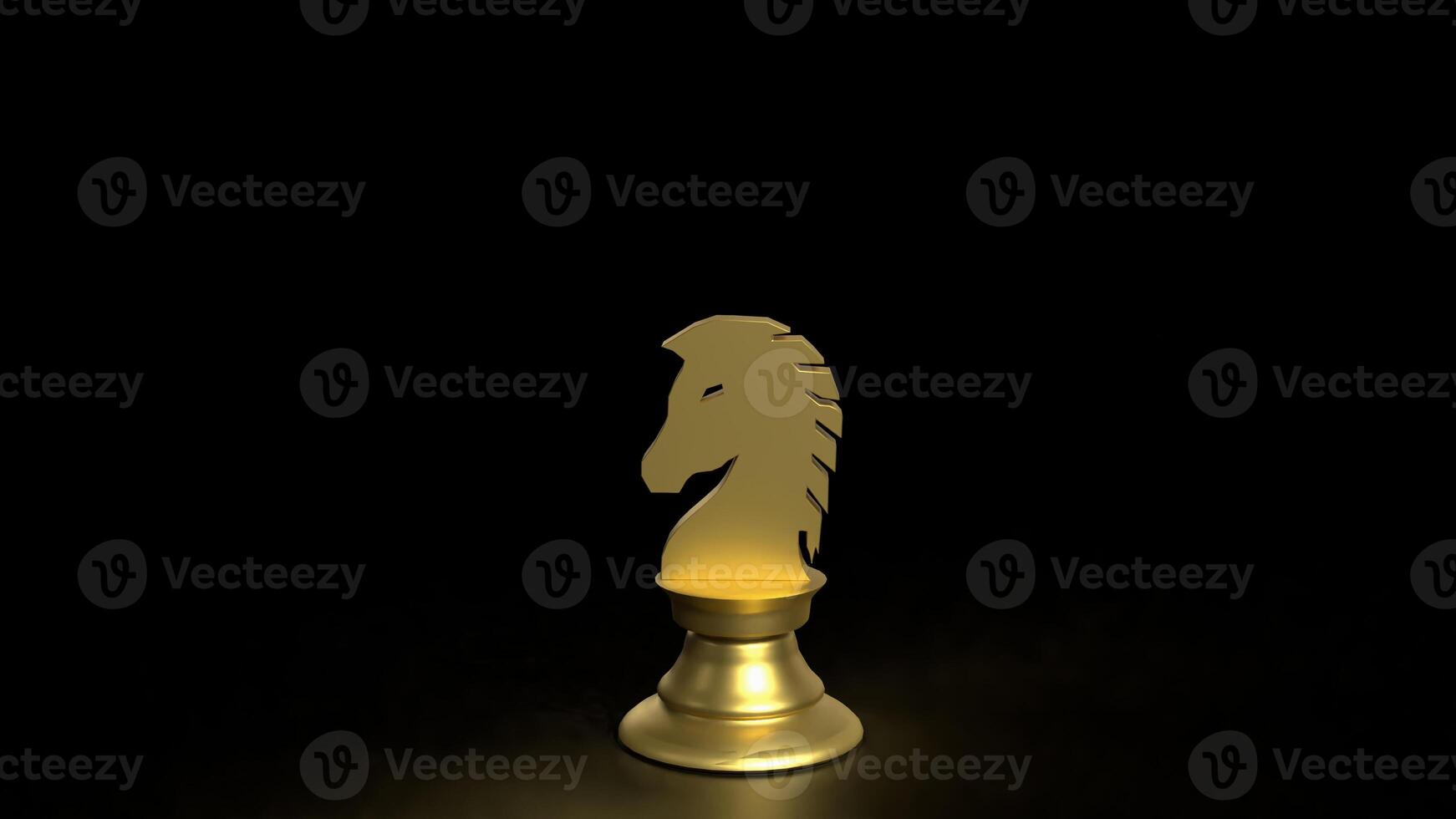 The gold knight chess for Business concept 3d rendering. photo