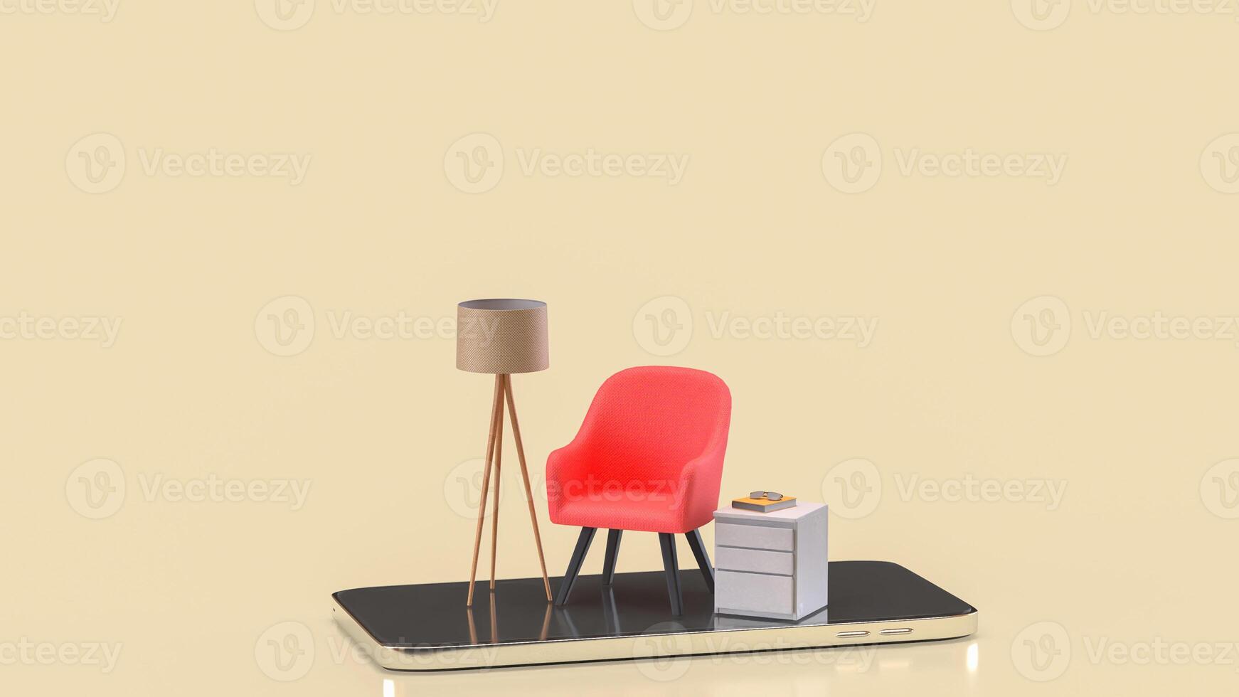 The Furniture for interior design or House decor concept 3d rendering. photo