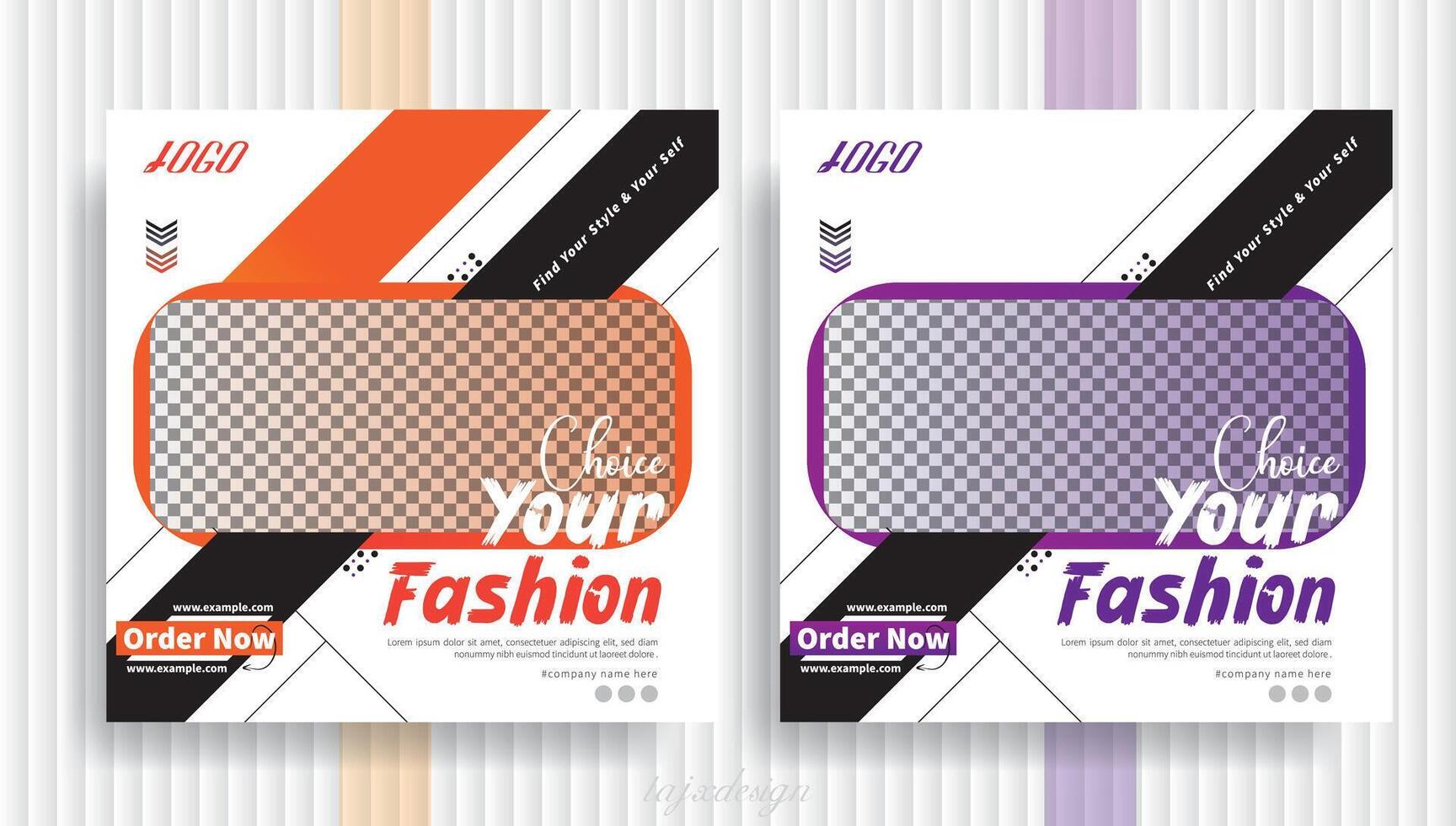 Fashion sale post design, Set of Editable minimal square banner template, suitable for social media post, instagram, and facebook. Marketing promotion template. vector