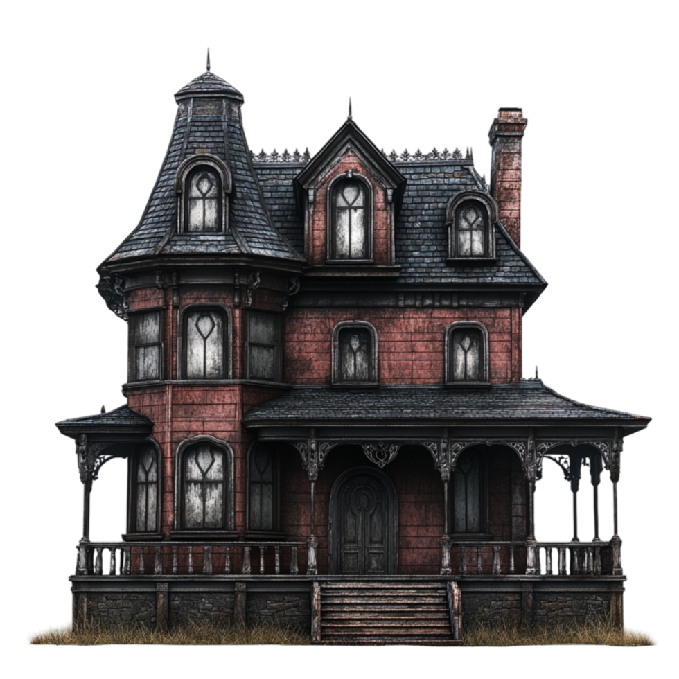 Victorian House with Charming Porch AI-Generative png