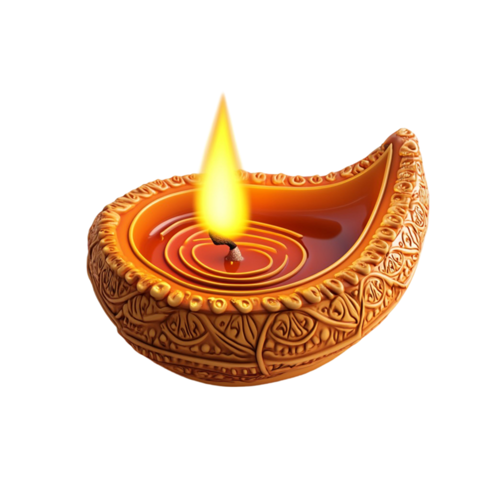 Diwali Candle with Glow AI-Generative png