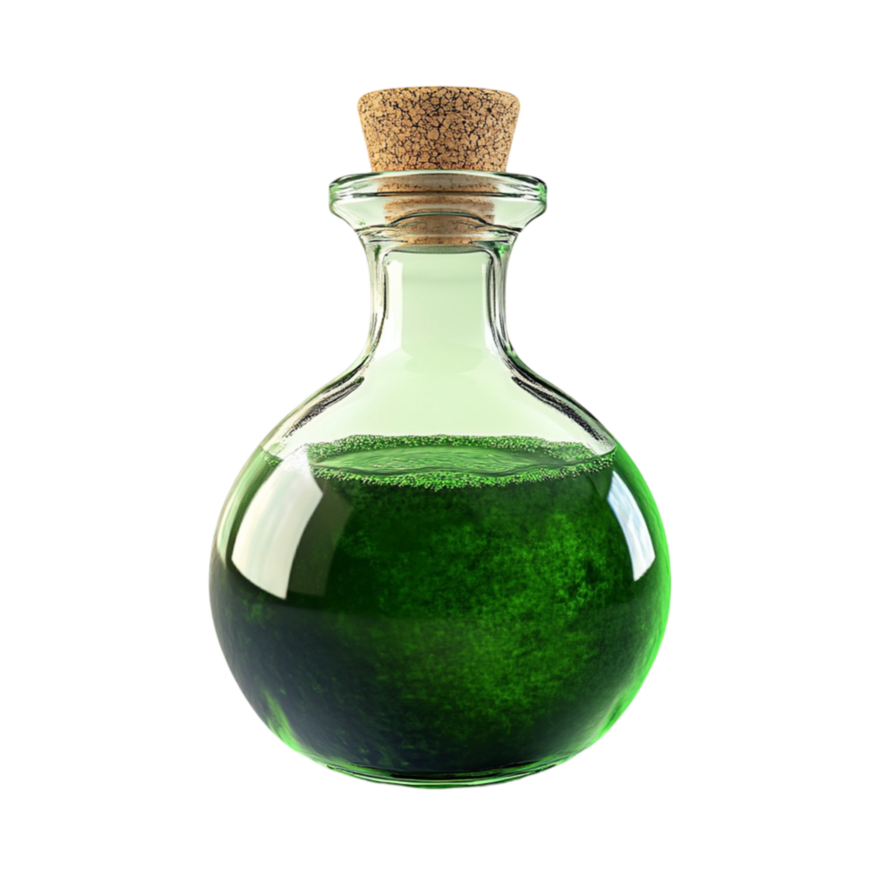 Kräuter- Grün Flüssigkeit im Glas Flasche ai-generativ png