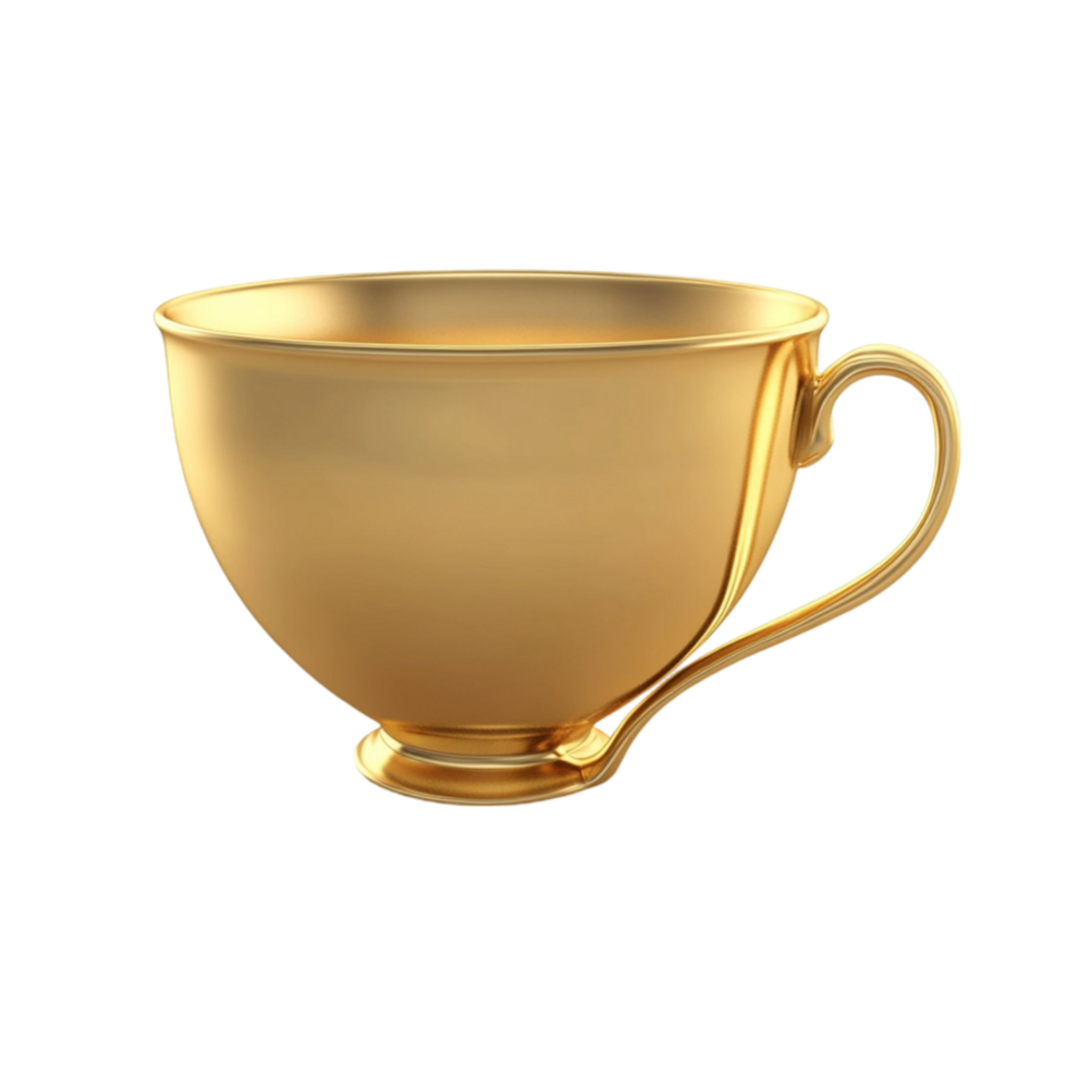 Golden Cup on Transparent Background AI-Generative png