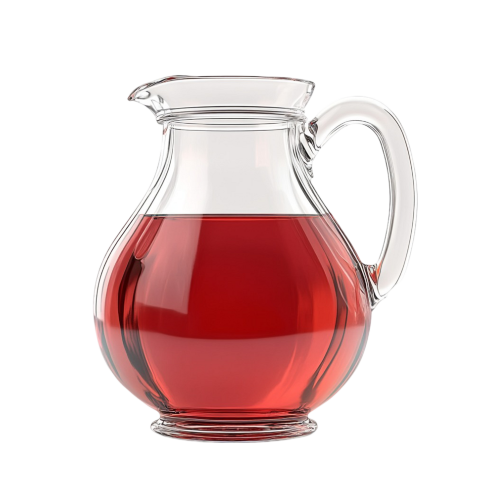 Glass Pitcher with Red Liquid AI-Generative png