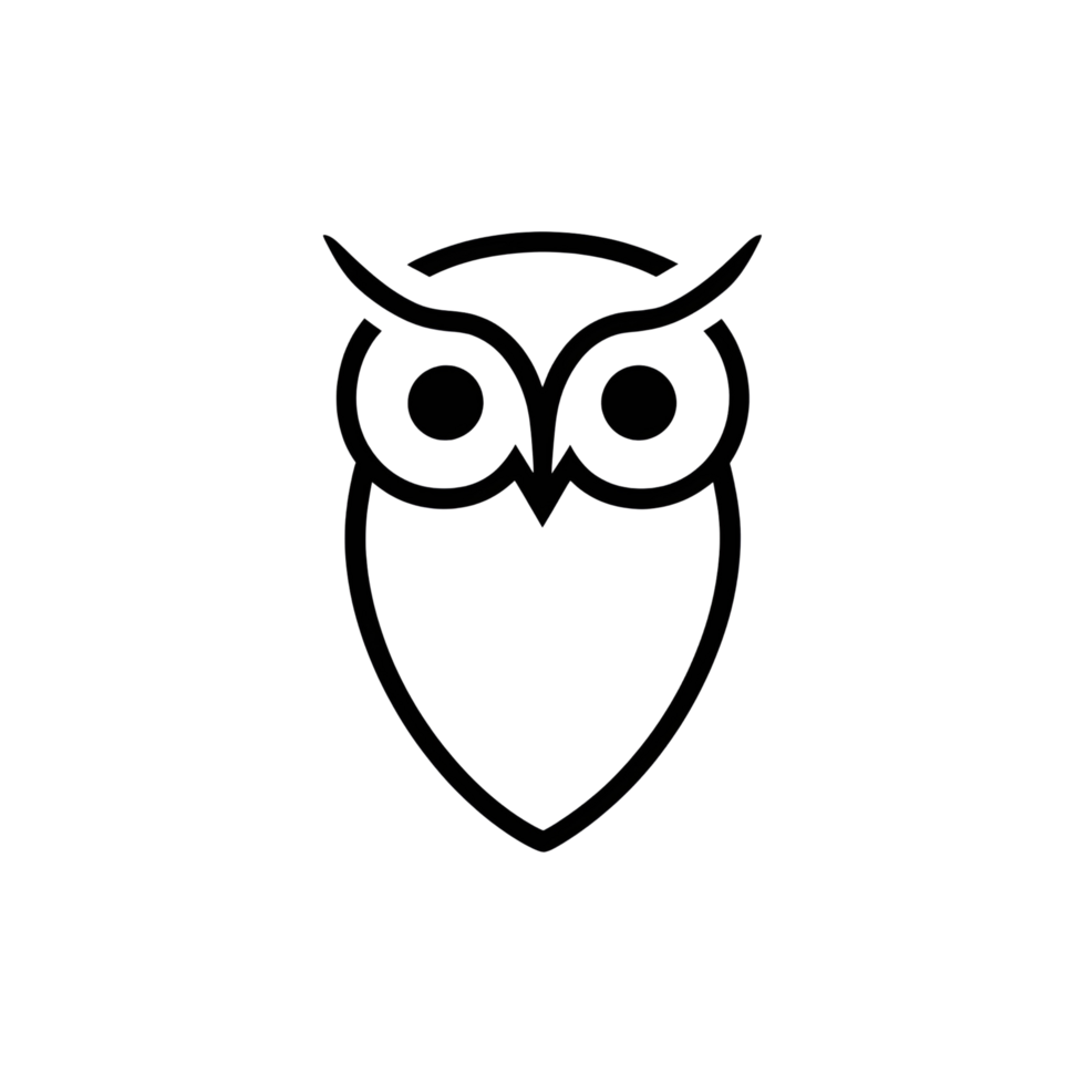 a minimalist owl logo. png