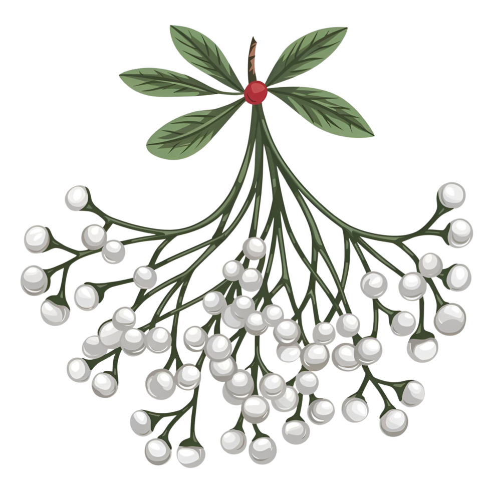 green mistletoe with white berries png