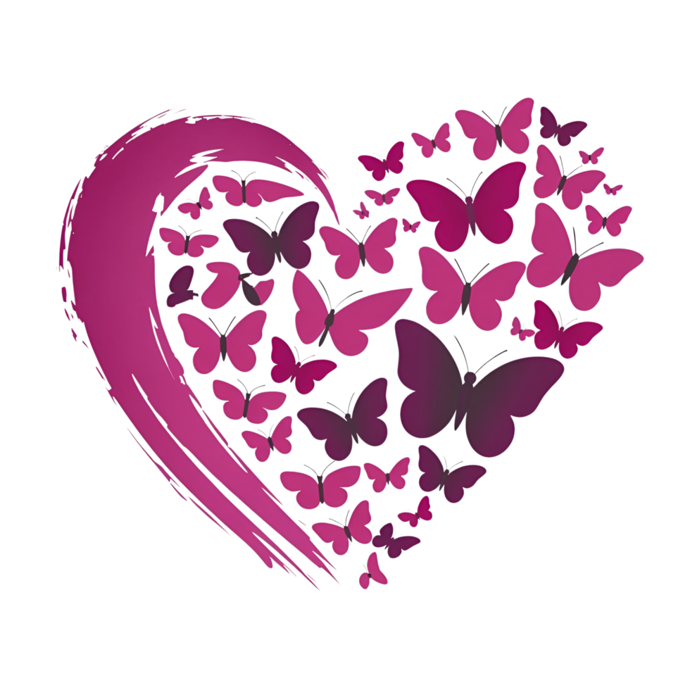 a heart drawn in dark pink png