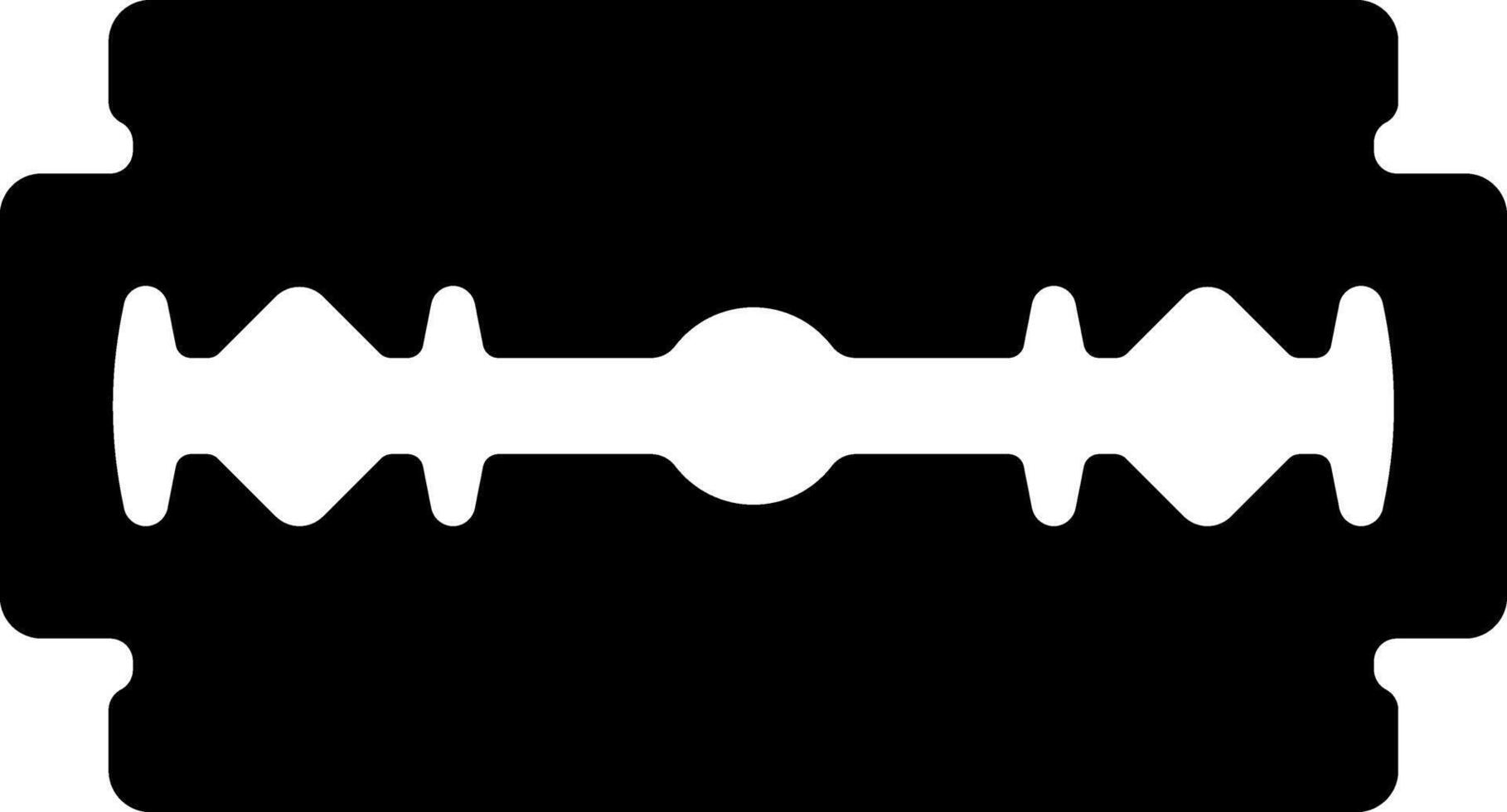black silhouette of razor blade without background vector