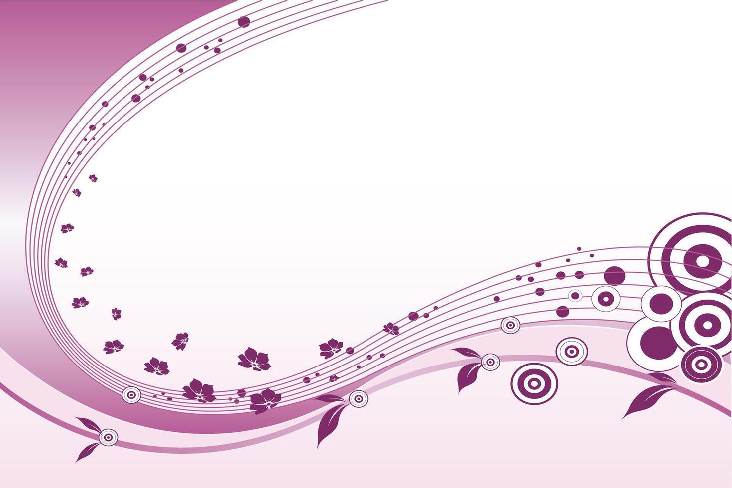 aesthetic minimalist Purple Floral Swirl isolated white Background vector