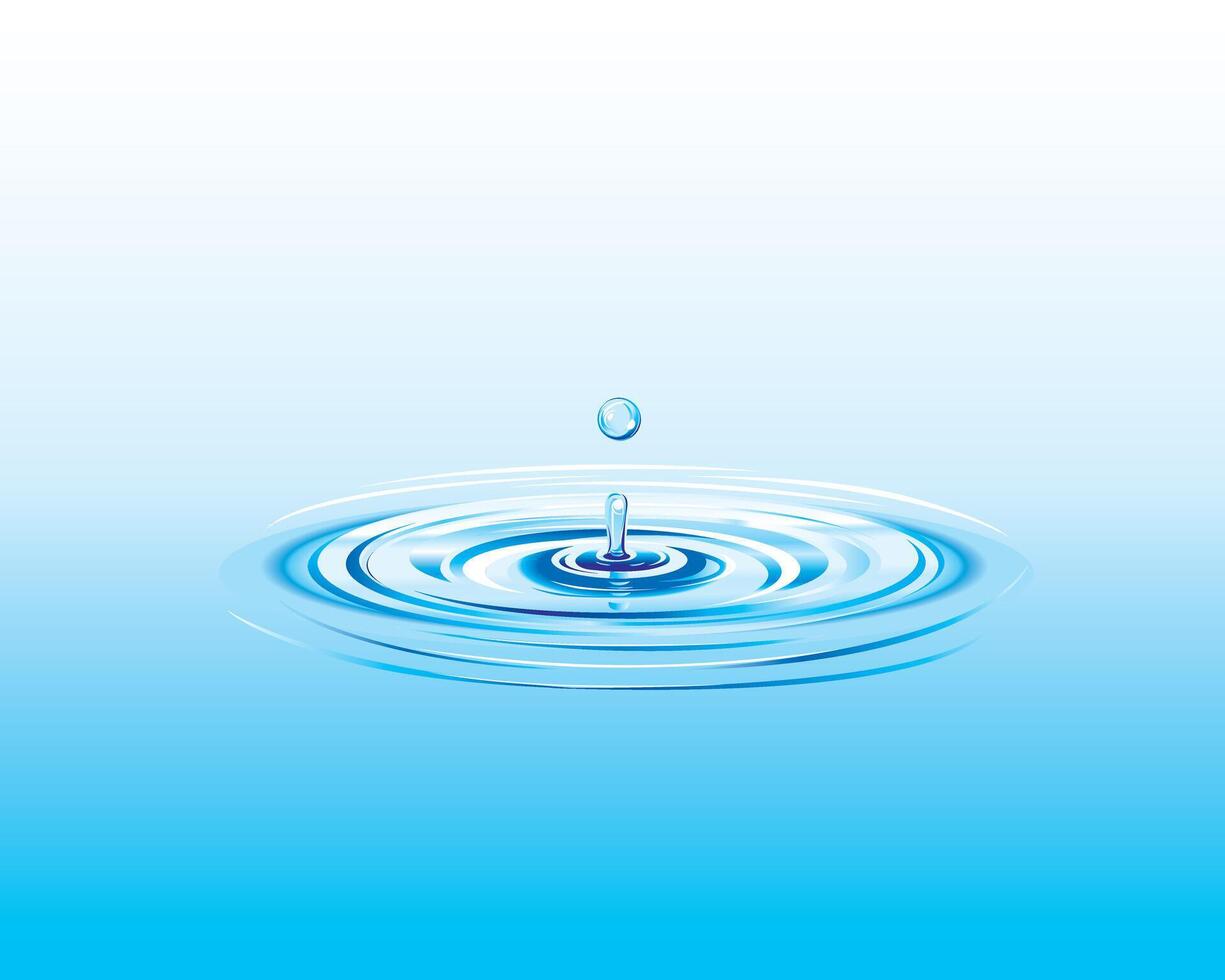 Water ripples with little splashes background vector