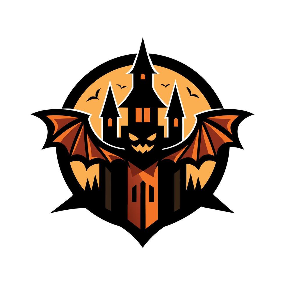Gothic Halloween logo design template write background vector