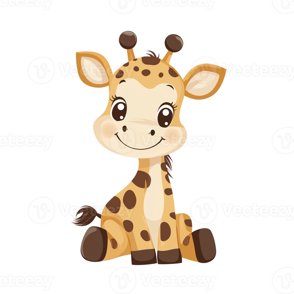 Elegant Giraffe Illustration in Format png