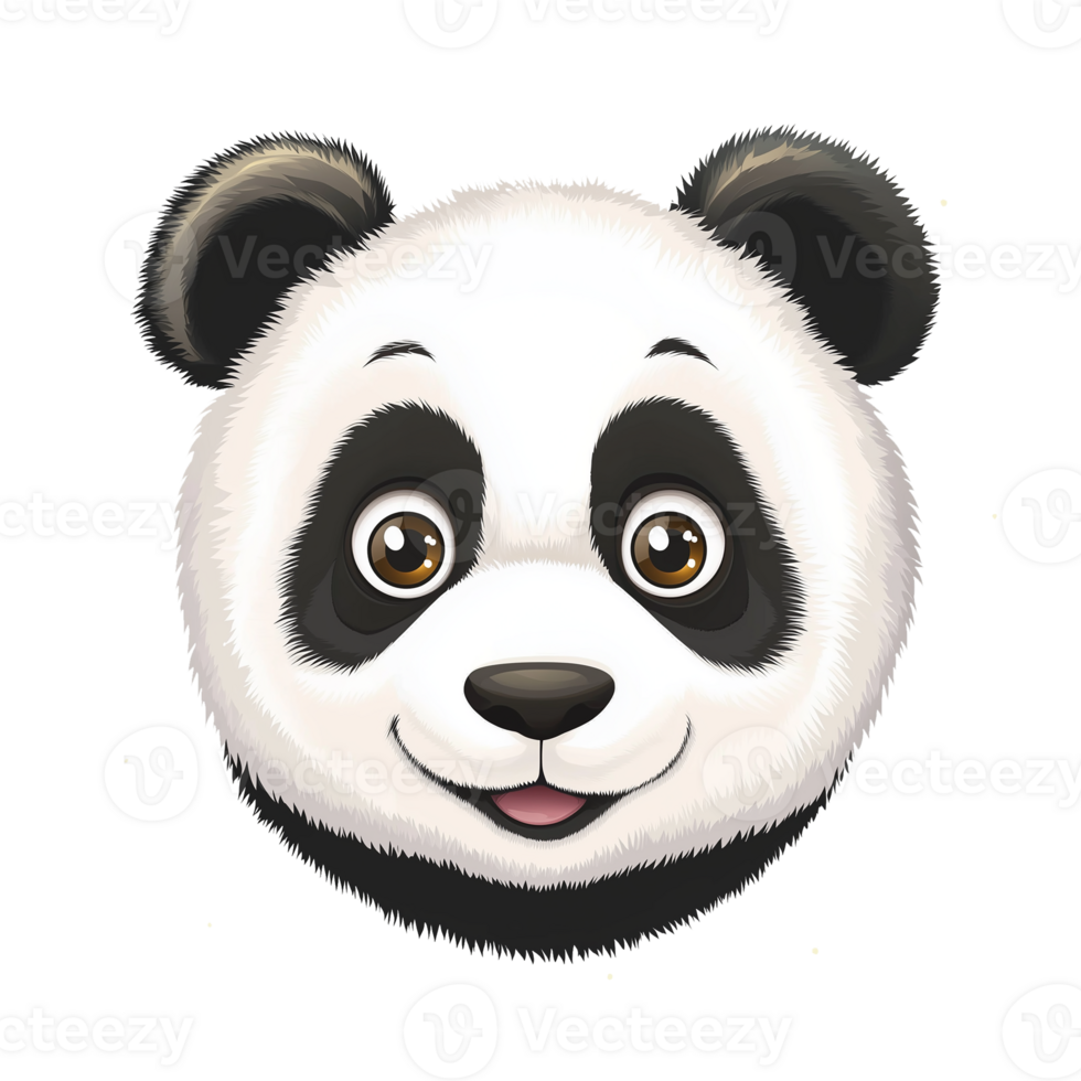 Elegant Panda Face Illustration in Format png