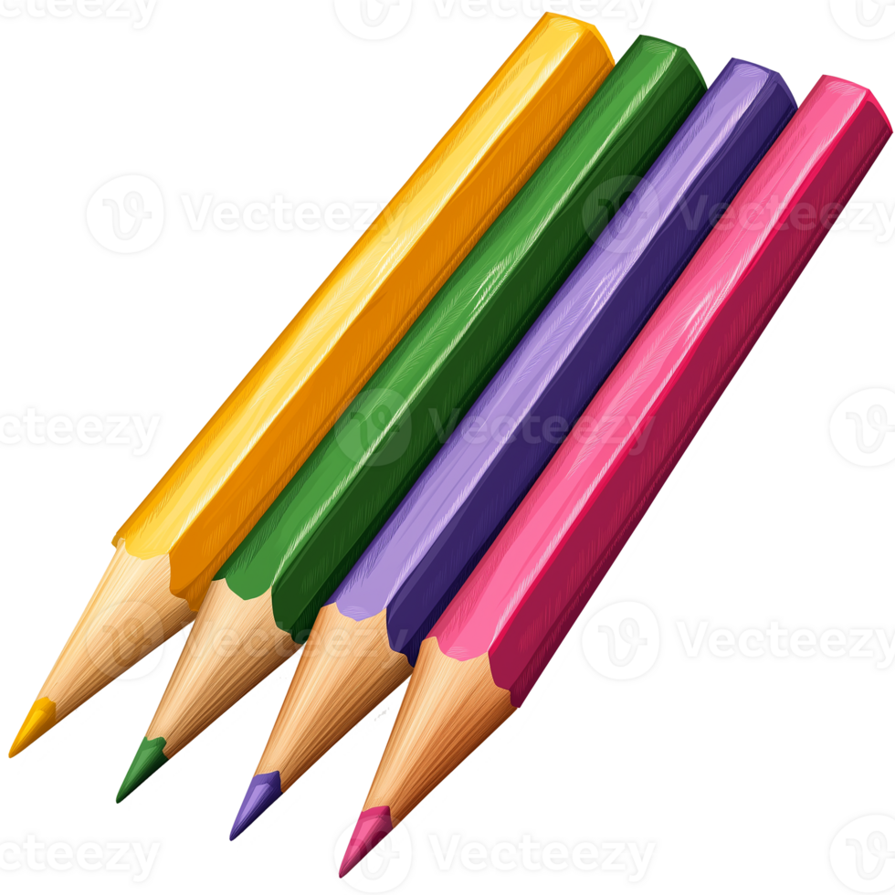 Realistic Colored Pencils Illustration png
