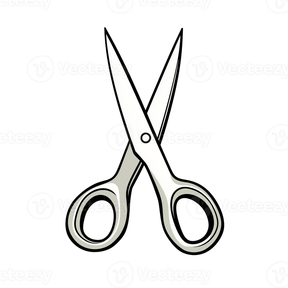 Image of sharp scissors with transparent background png