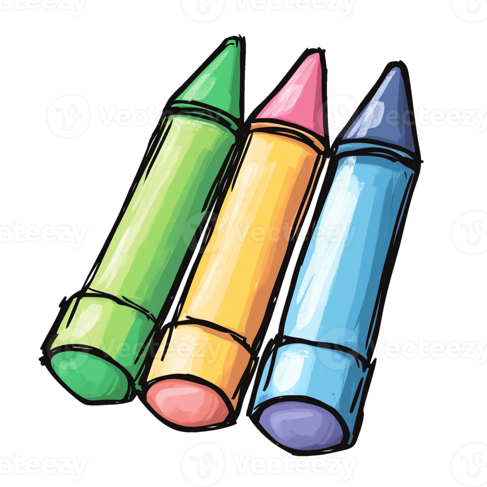 Multicolored Crayon Collection png