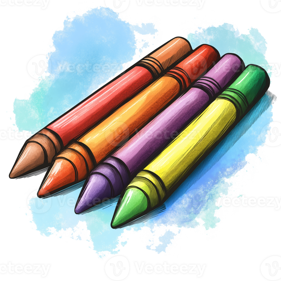 Bright Multicolored Crayons Image png