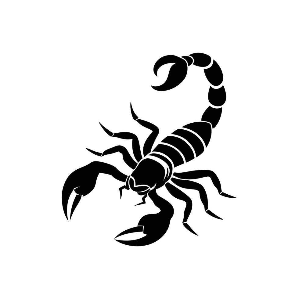 Scorpion in Danger Pose Silhouette Illustration vector