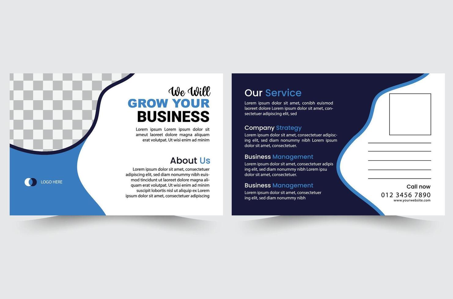 Corporate business post card template design vector