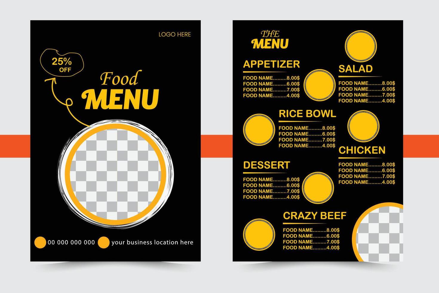 Restaurant food menu design template vector